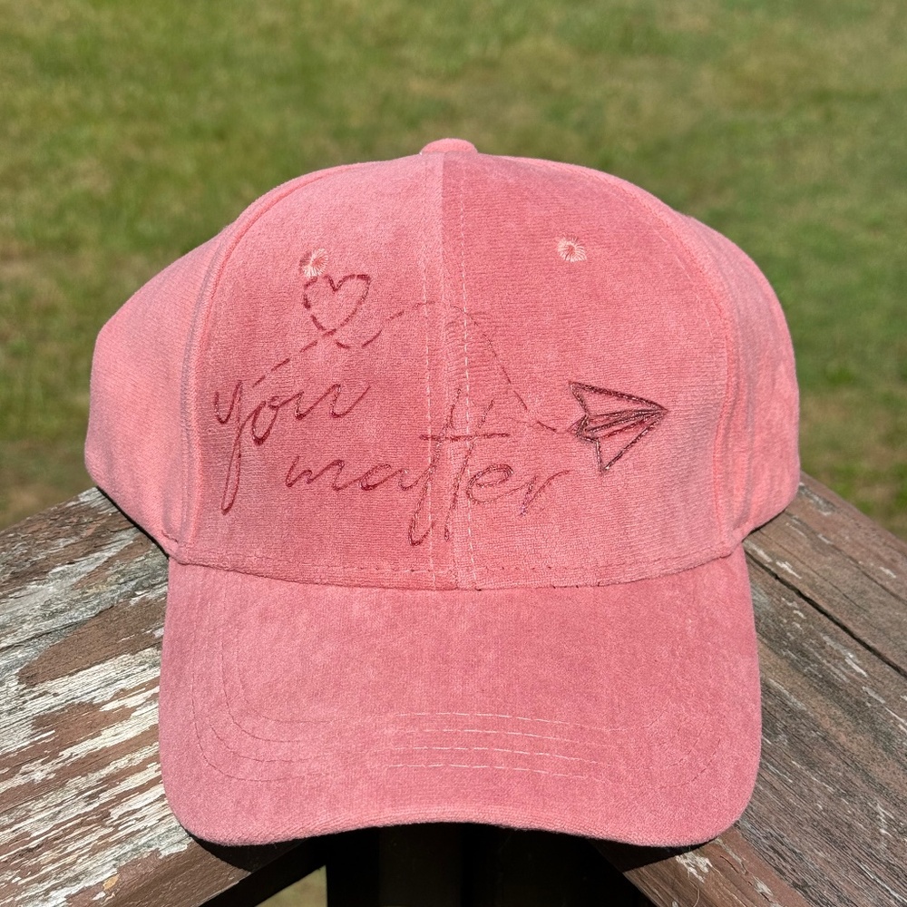 You Matter Burned Baseball Cap, Paper Airplane Burned Hat, Suede baseball cap